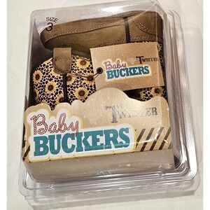 Twister Baby Buckers Infant Boots Size 3 Sunflower Western Cowboy New In Package